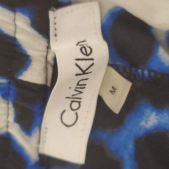 Calvin Klein Animal Print Sheer Drawstring Polyester Pants Beach Lounge Sz M NWT - Picture 4 of 8